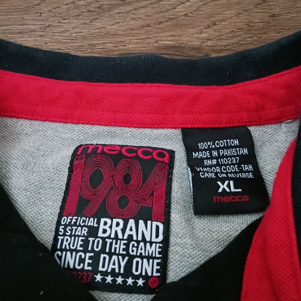 Vtg Mecca Black Polo Shirt Size‎ XL Y2K Streetwear - Picture 3 of 4